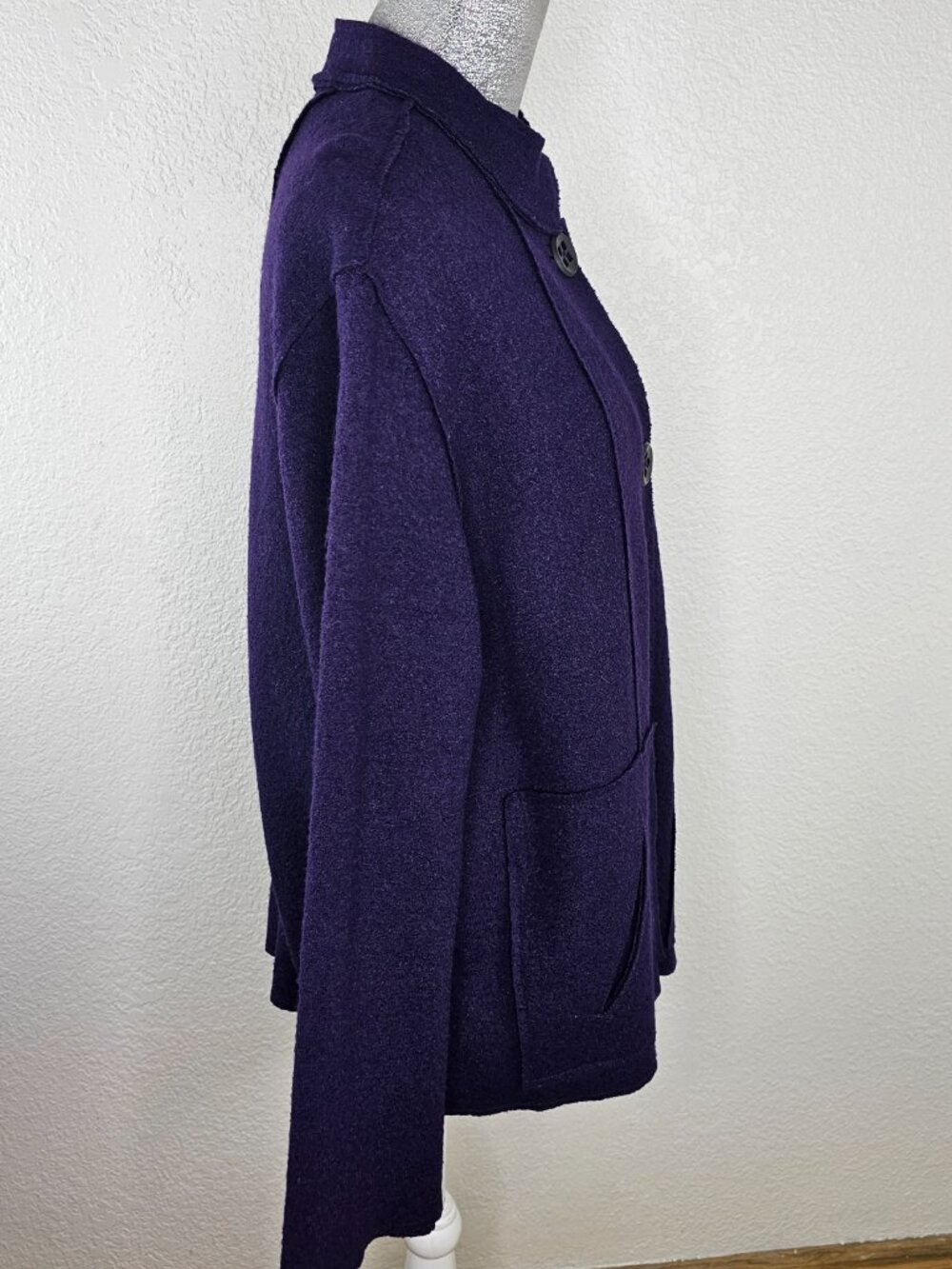 Coldwater Creek Women’s Boiled Wool Swing Blazer Jacket Purple Size 1X - Picture 4 of 7